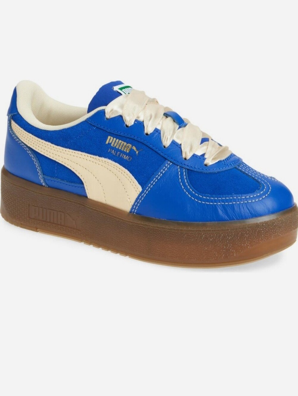 PUMA Womens' Palermo Elevata Sneaker in Vivid Blue/Cream, Size 8.5 Women
